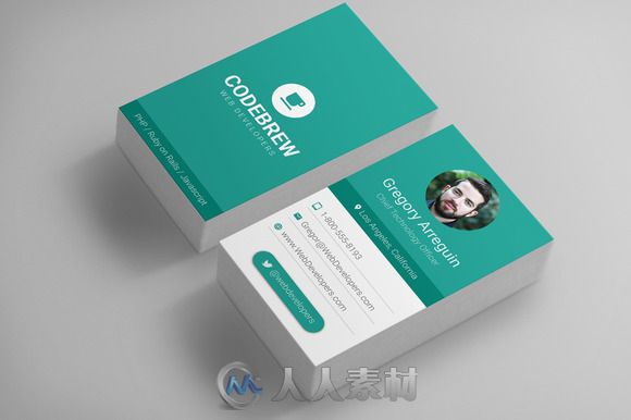 商业名片设计素材PSD模板CM - Material Design Business Cards 702142