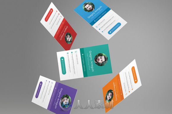 商业名片设计素材PSD模板CM - Material Design Business Cards 702142