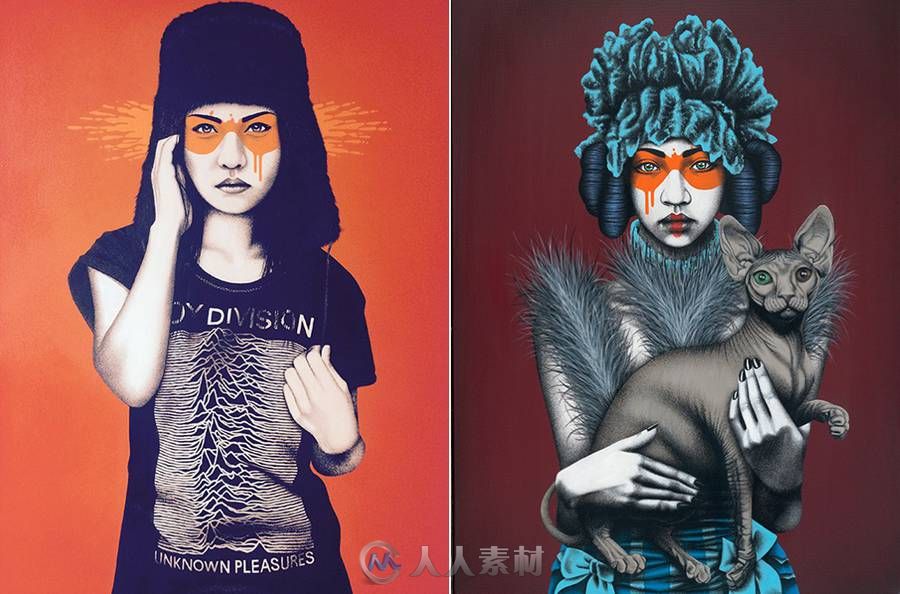 Amazing Women Illustrations by Fin Dac-抽象人画