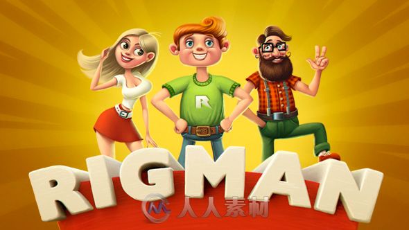 二维动态MG角色动画儿童卡通AE模板Rigman - Complete Rigged Character Toolkit