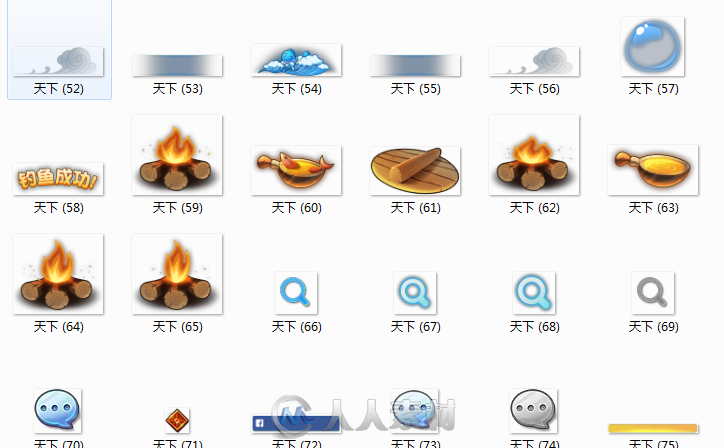 Q版天下HD游戏美术全套资源素材UI图标界面