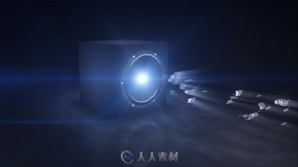 音响音乐照射出文字标题标志LOGO演绎AE模板 Sound Fusion