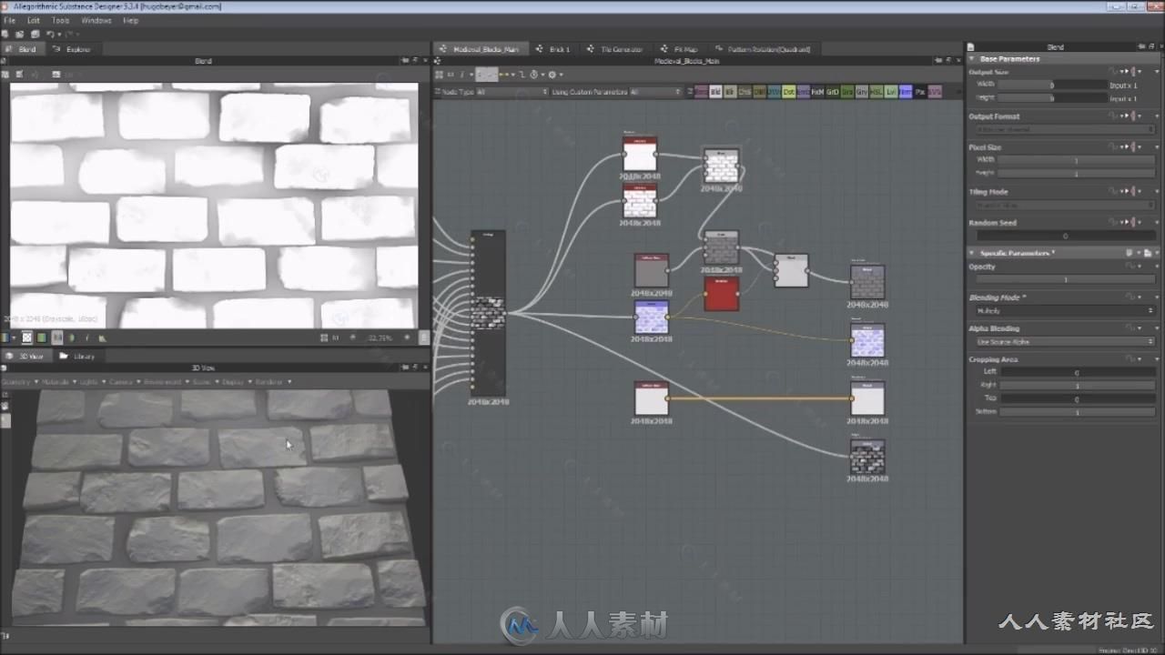中世纪石砖贴图材质实例制作视频教程 STEAM MEDIEVAL BLOCKS SUBSTANCE DESIGNER T...