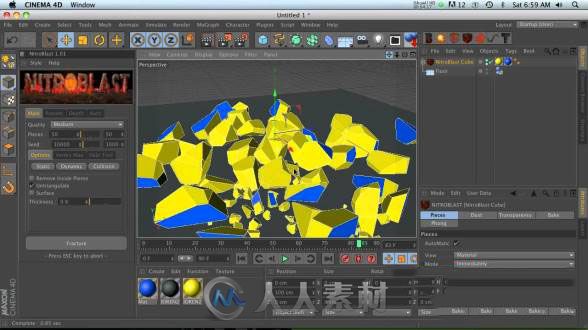 C4D破碎插件 Nitro4D NitroBlast v2.0 R15/R16/R17 Win/Mac + 视频教程