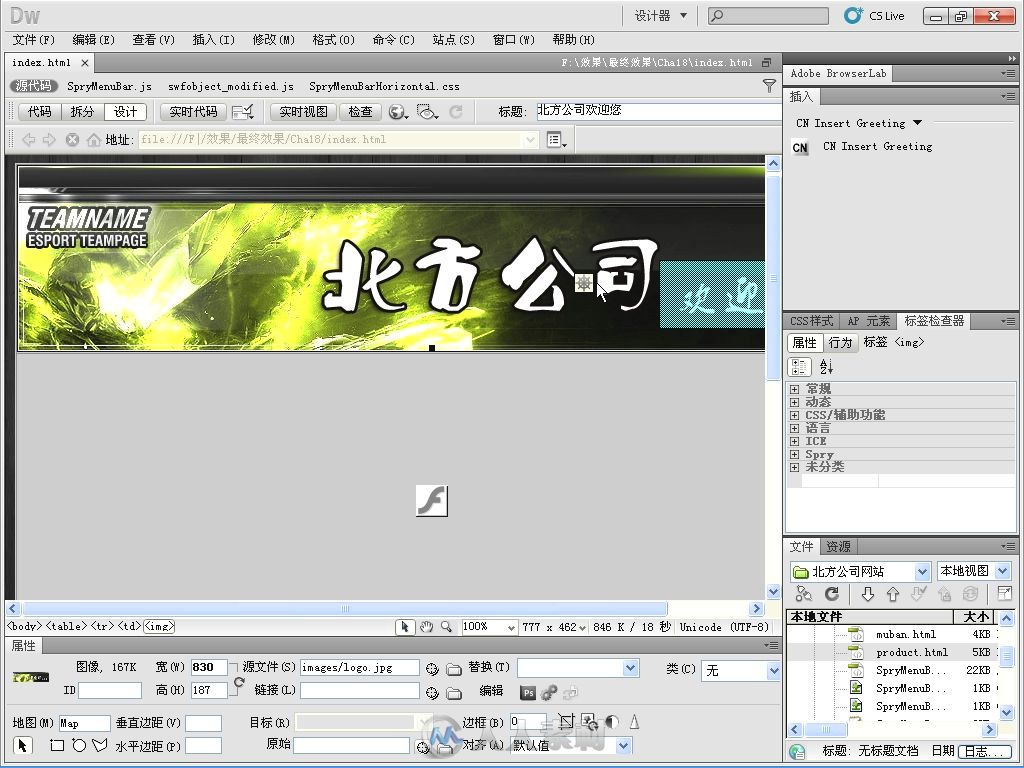 Dreamweaver CS5+Flash CS5+Photoshop CS5网页设计三合一标准教程