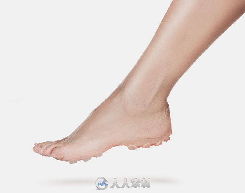 脚底创意设计-barefoot series turns bodily extremities into fleshy footwear