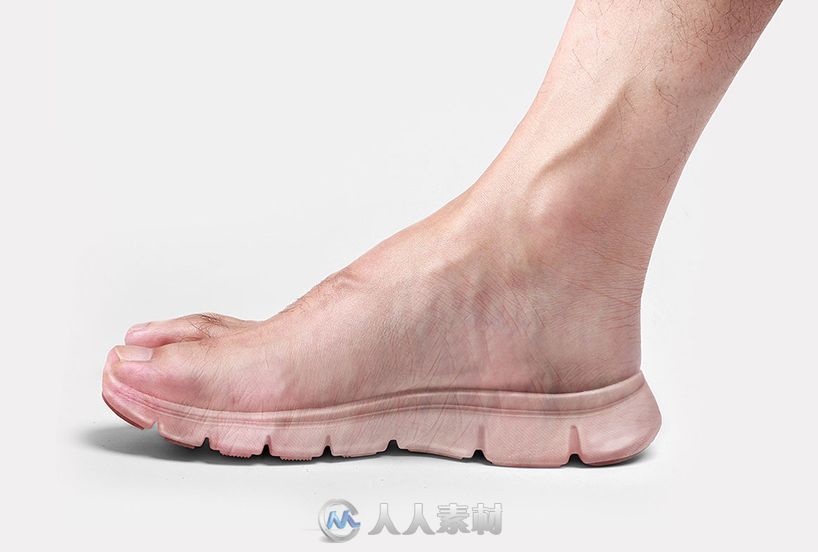 脚底创意设计-barefoot series turns bodily extremities into fleshy footwear