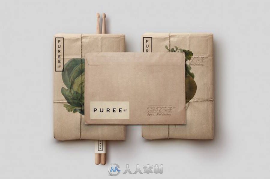 蔬菜绘画展示Puree Branding &amp; Packaging by Studio Ahamed