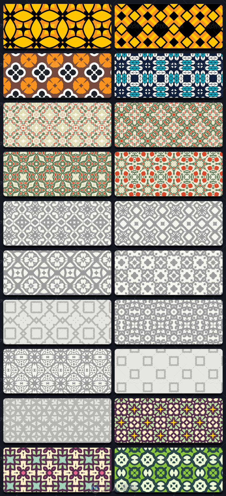 1000款网页背景图案平面素材1000 Seamless Web Patterns - Bundle  589620