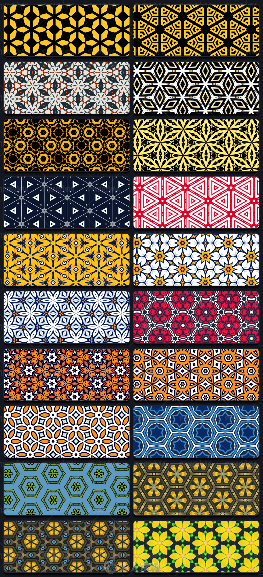 1000款网页背景图案平面素材1000 Seamless Web Patterns - Bundle  589620