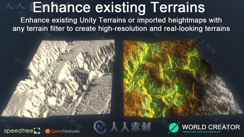 Unity3D游戏扩展资料 - 专业地形景观生成器 UNITY ASSET WORLD CREATOR PROFESSIONAL