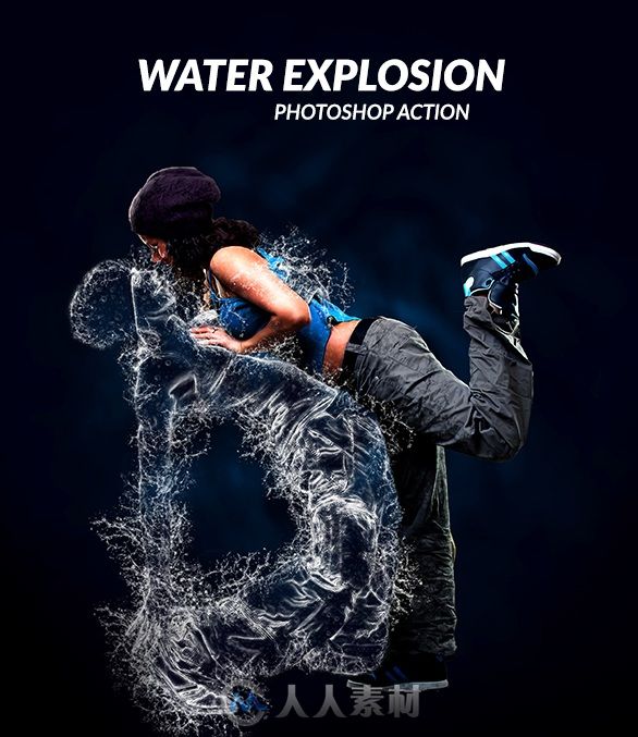 水化爆裂特效PS动作Water Explosion 16273705