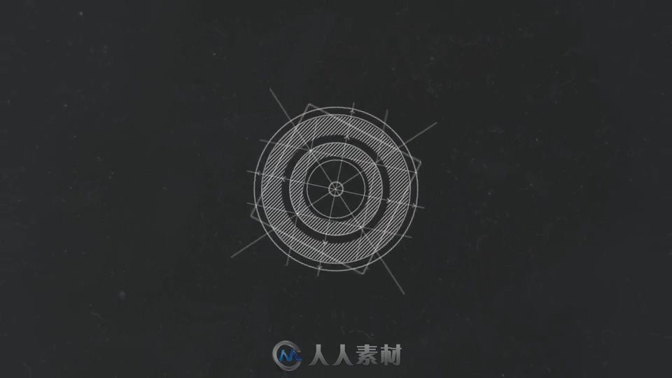 时尚简洁干净漂亮的图形标志LOGO演绎AE模板 Sketch Logo Reveal