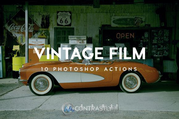 复古电影风格照片调色PS动作CM - Vintage Film Photoshop Actions 664822