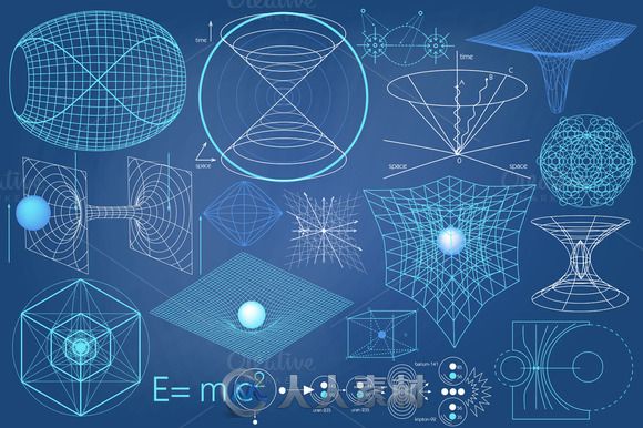 科学图表集Ai矢量模板Scientific Diagrams Collection