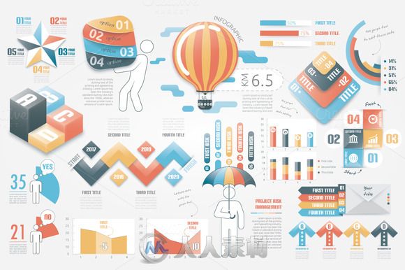 图表展示Ai模板Infographic Elements Graphs