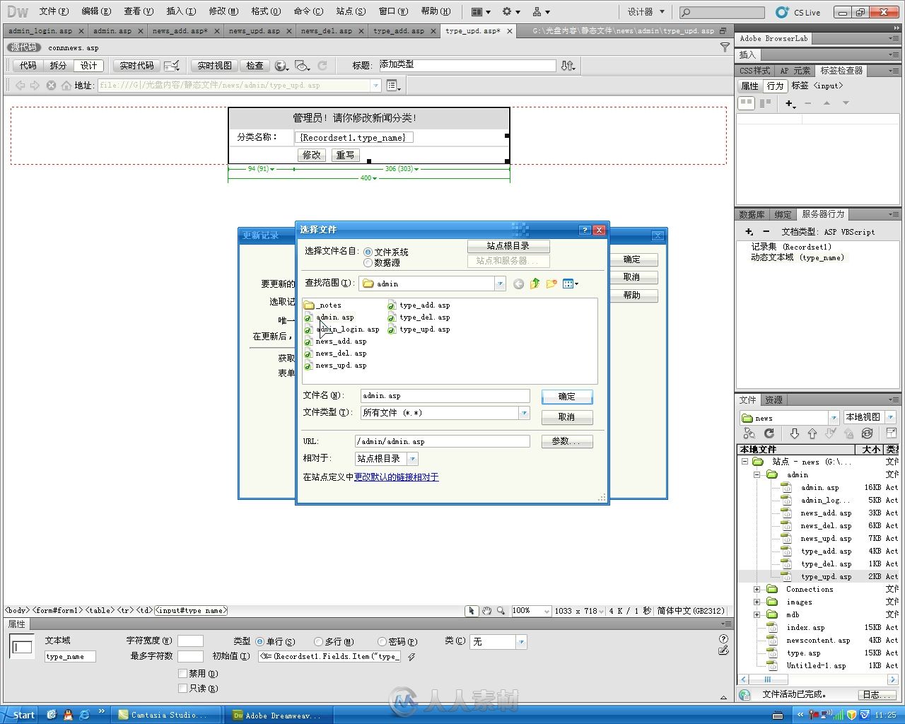 Dreamweaver CS5+ASP动态网站开发与典型实例