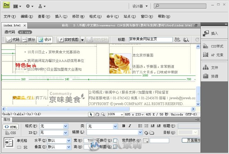 中文版Dreamweaver CS4实例与操作