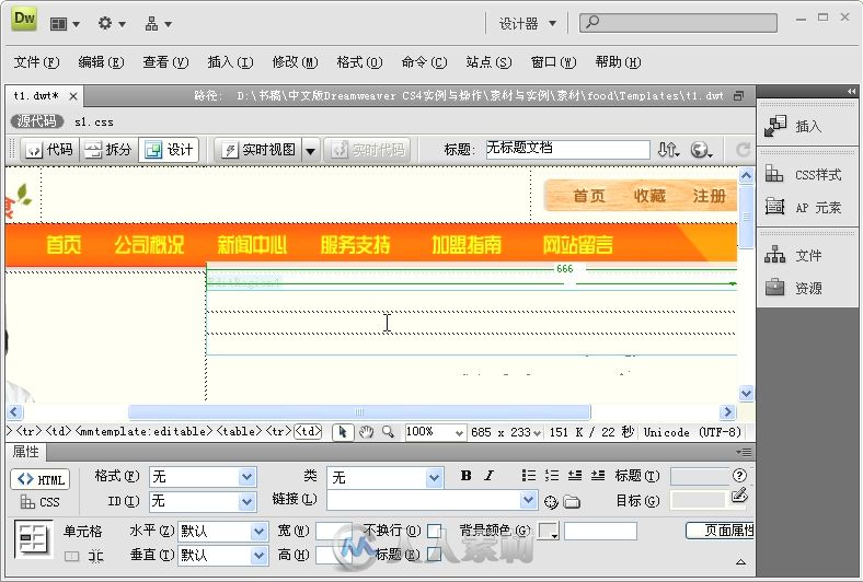 中文版Dreamweaver CS4实例与操作