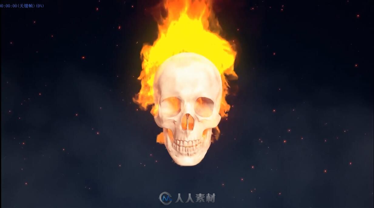 恶灵骑士火焰骷髅头C4D教程 TurbulenceFD Fire Skull – Cinema 4D and After Effe...