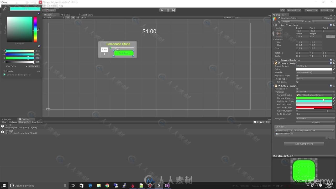 Unity游戏UI界面艺术设计视频教程 UDEMY BUILD A TYCOON BUSINESS SIM IN UNITY3D ...