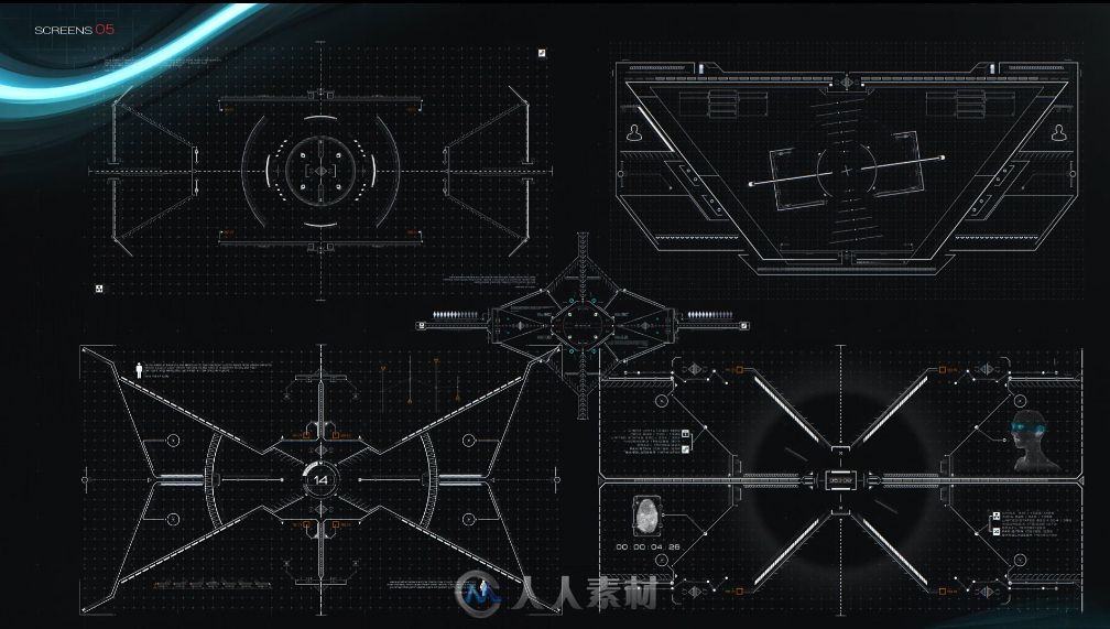 HUD 科幻电子信息数据面板图形元素 AE模板