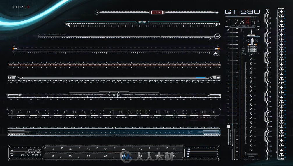 HUD 科幻电子信息数据面板图形元素 AE模板