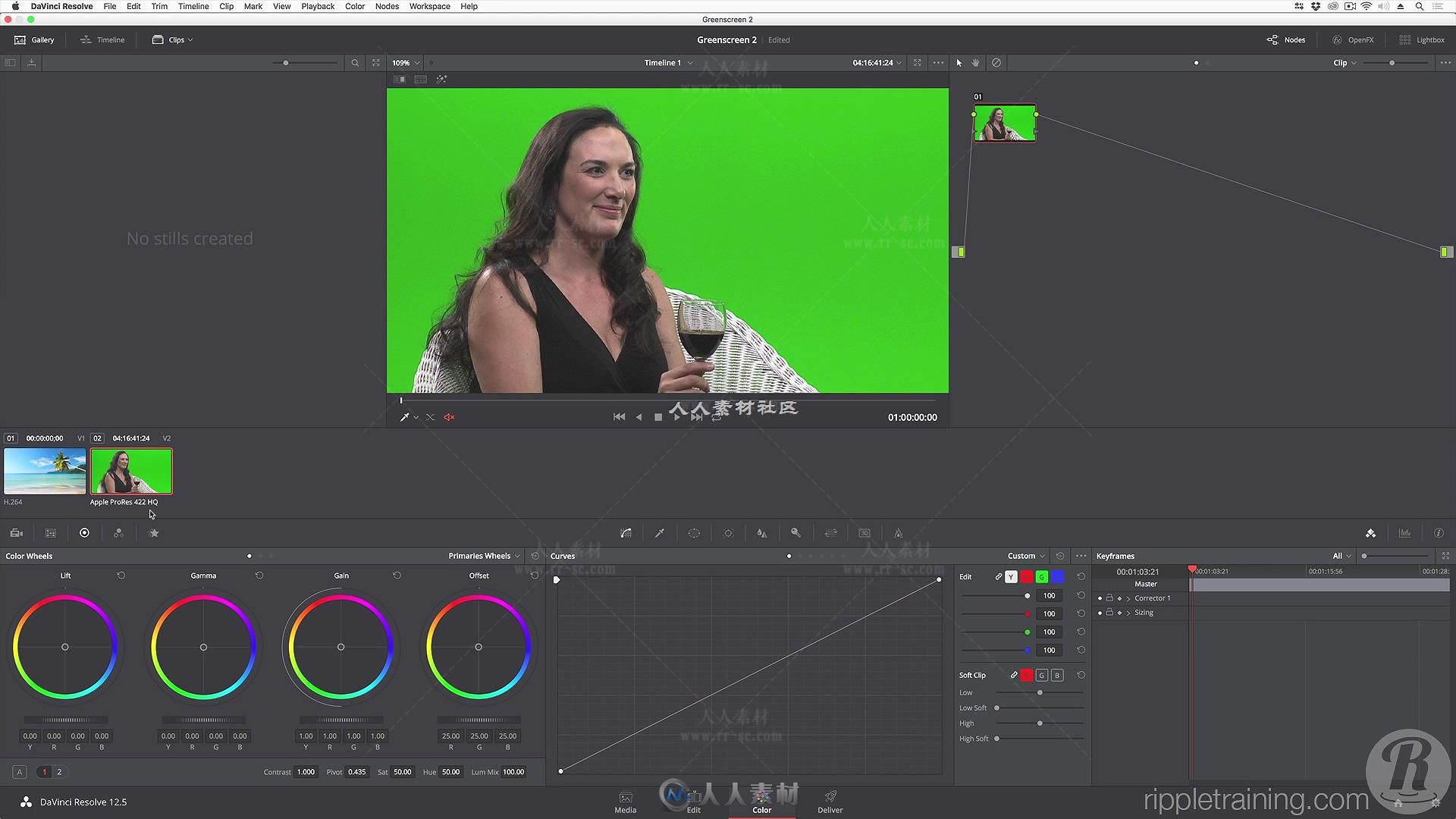 达芬奇DaVinci Resolve V12.5融合视觉特效视频教程 Ripple Training Compositing i...