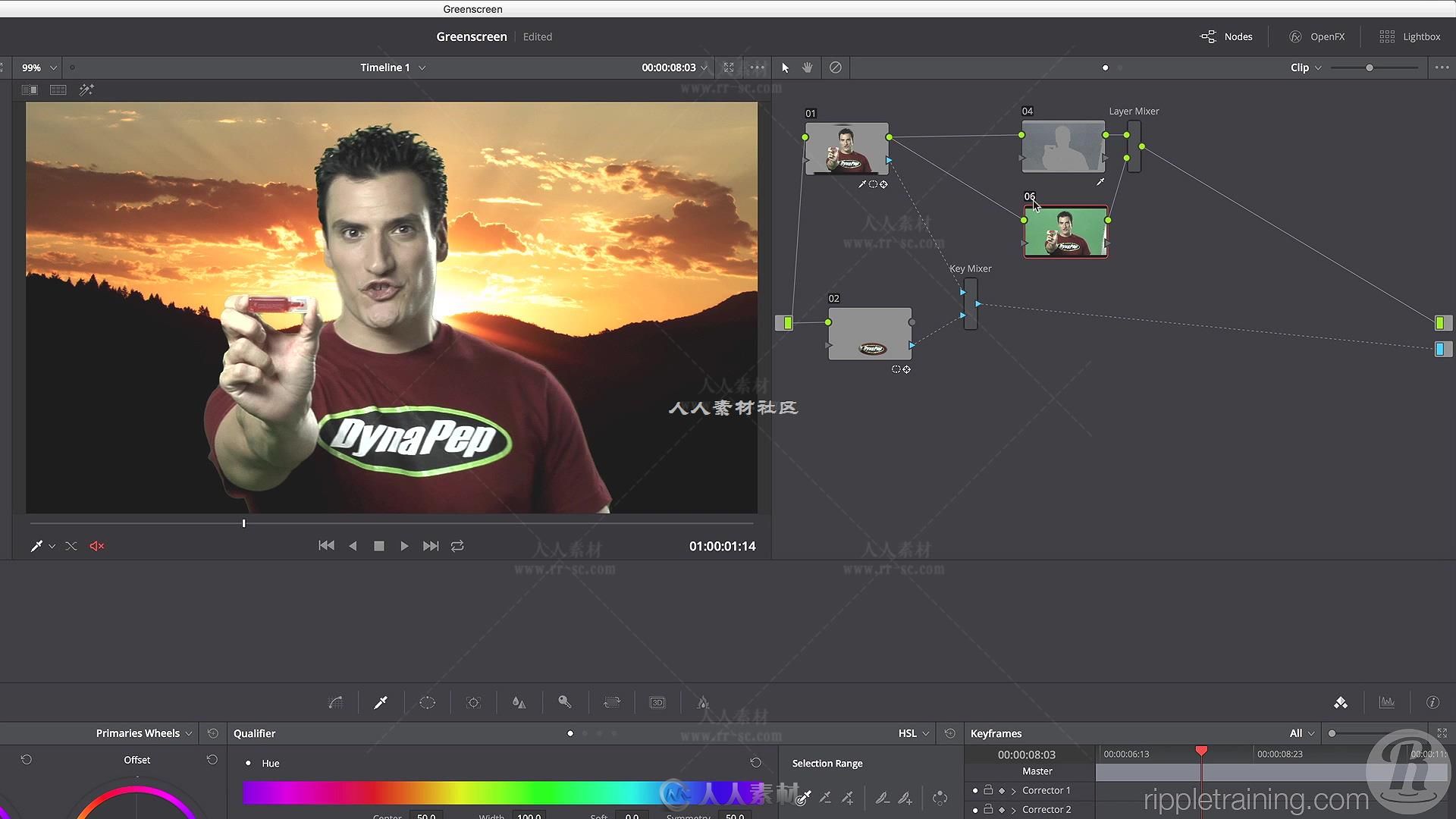 达芬奇DaVinci Resolve V12.5融合视觉特效视频教程 Ripple Training Compositing i...