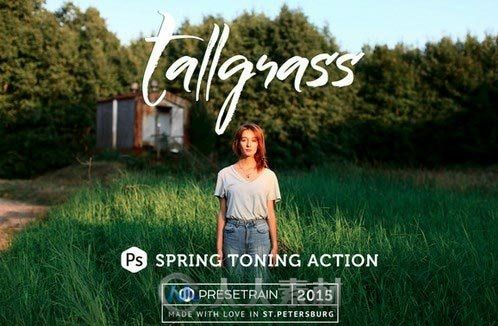 高草丛人物照片调色PS动作Tallgrass Photoshop Action 238324