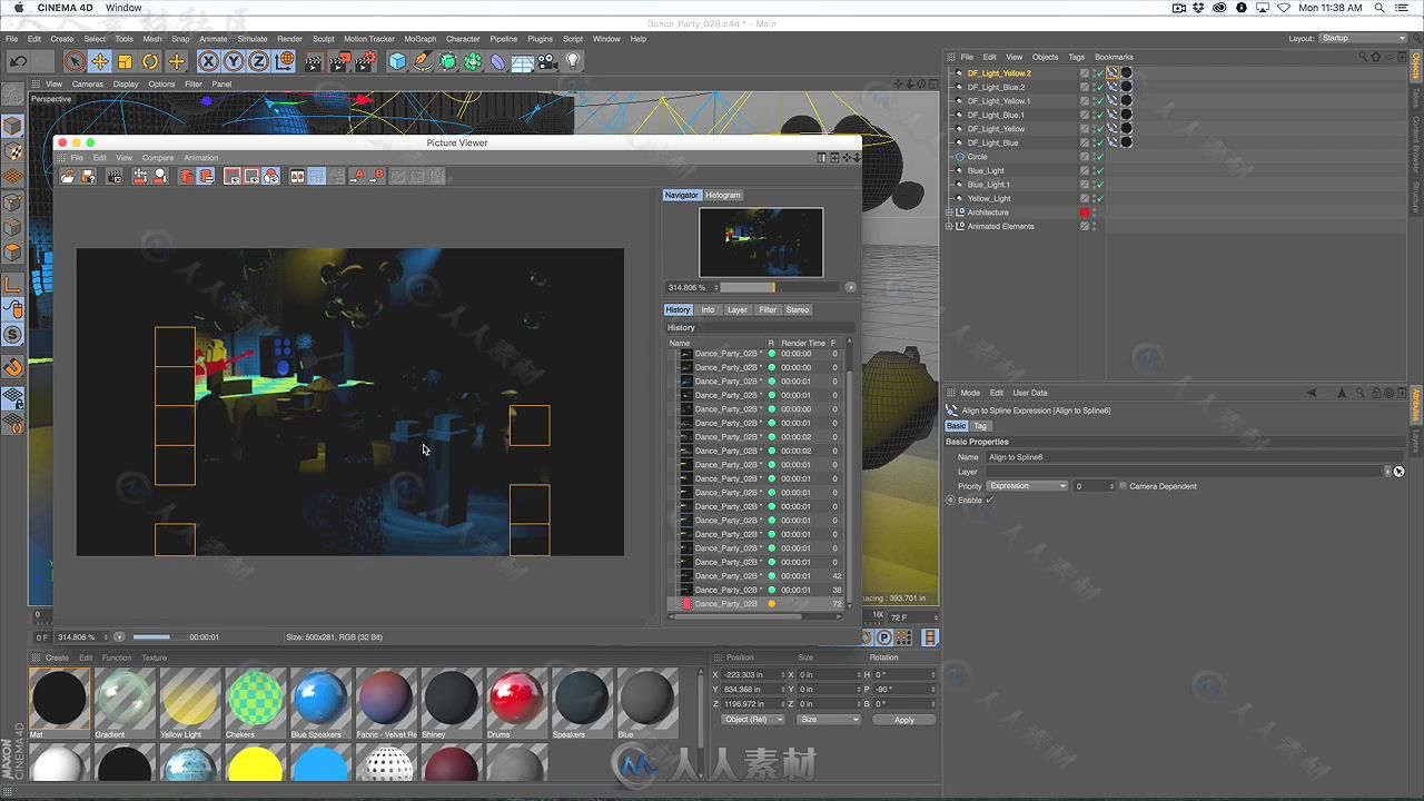 C4D虚拟演唱会舞台场景实例制作视频教程 SKILLSHARE ANIMATING WITH DEFORMERS IN ...