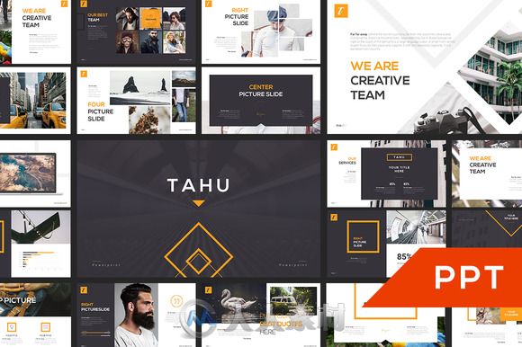 山河湖海PPT模板TAHU PowerPoint Template