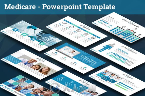 医疗主题PPT模板CM - Medicare - Powerpoint Template 715601