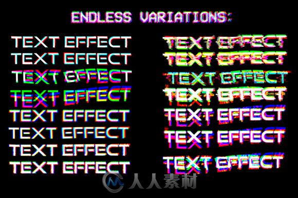 文字显示故障特效PS动作Text_Destroyer__Glitch_Edition