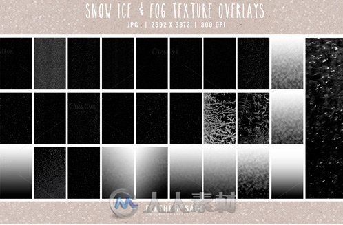 冬日冰雪特效修饰高清图片Snow, Fog &amp; Ice Texture Overlays