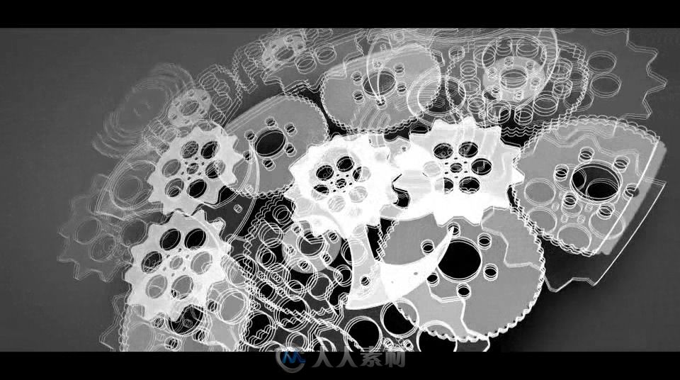 酷炫创意齿轮合成显示标志AE模板   Videohive Gears Logo Ident 17101705