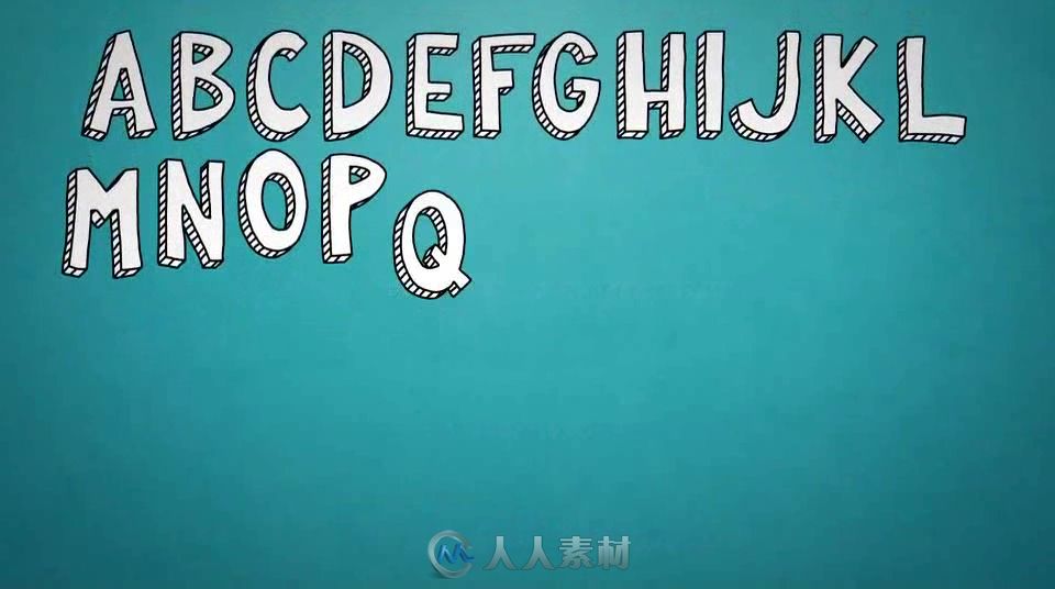 时尚文字涂鸦字幕标题幻灯片动画AE模板  Videohive Doodle Typeface Kit 12324543