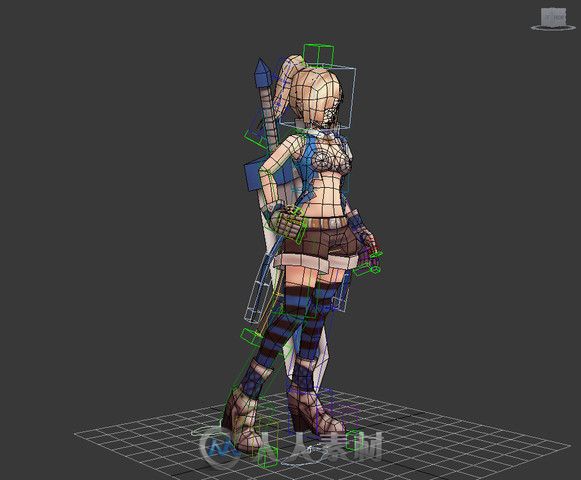 unity3d游戏人物模型女剑士3D模型