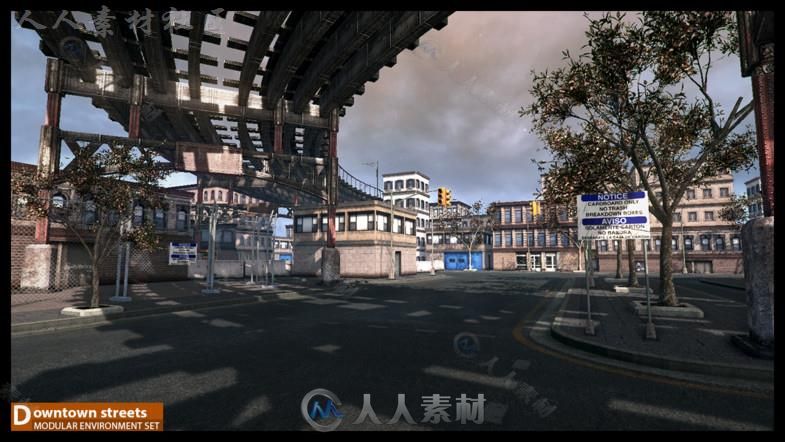 繁华的街道城市环境Unity3D资源素材