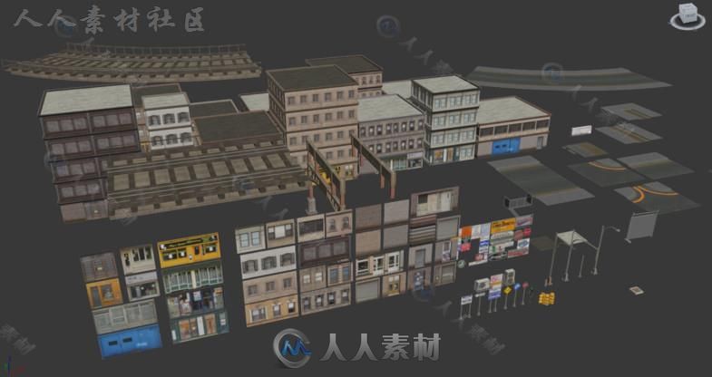 繁华的街道城市环境Unity3D资源素材