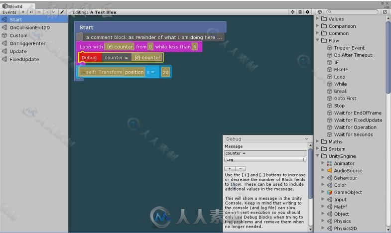blox的可视化脚本编辑器扩充Unity资源素材