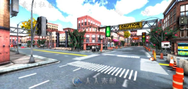 详细的城市环境Unity3D资源素材