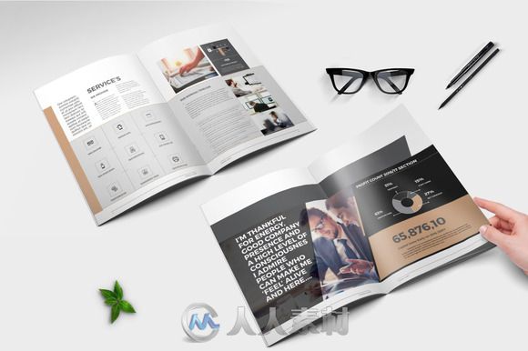 商业宣传册indesign排版模板Business Brochure 751954