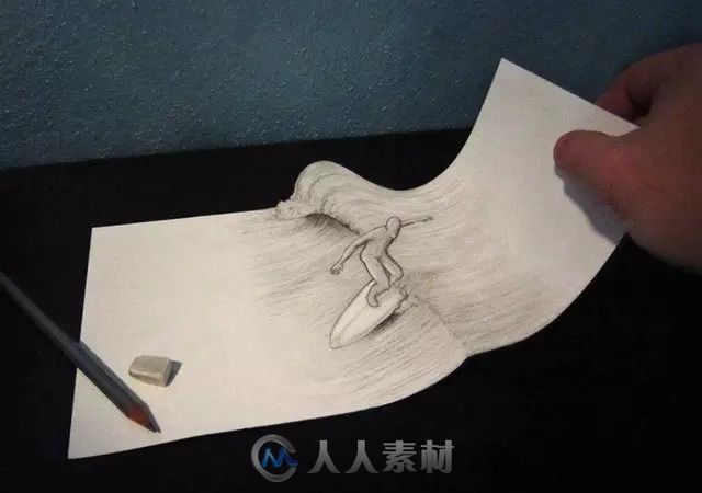 一支铅笔，一张白纸，创造了一组令人震撼的3D作品