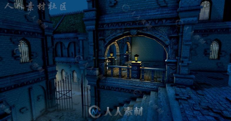 模块化哥特式城市幻想环境Unity3D资源素材