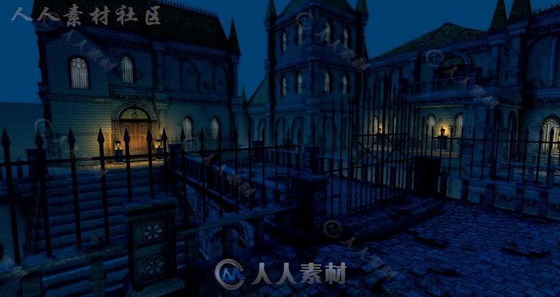 模块化哥特式城市幻想环境Unity3D资源素材