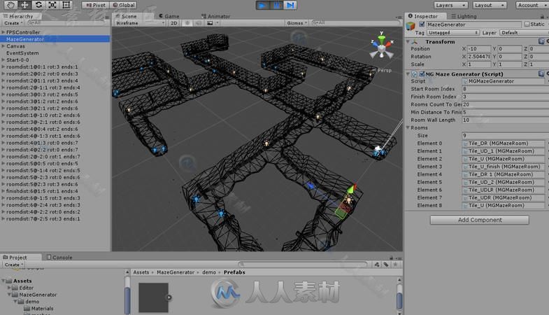 无限迷宫生出建模脚本Unity资源素材