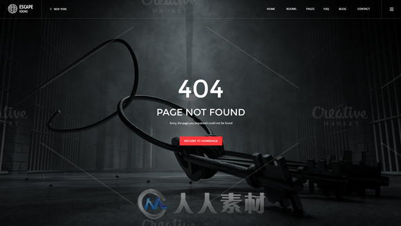 室内逃脱展示P网页设计PSD模板CM - Escape Room - PSD Template 552744