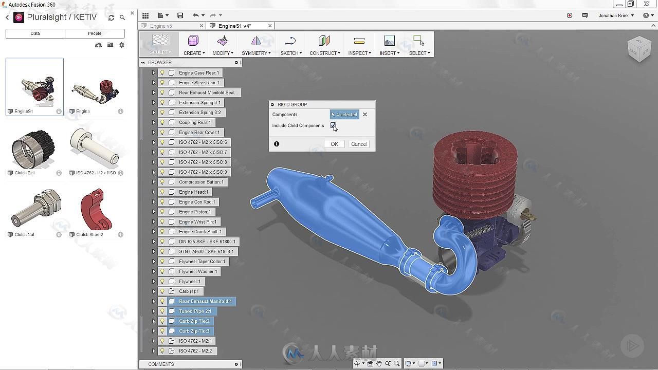 Fusion360组建装配基础训练视频教程