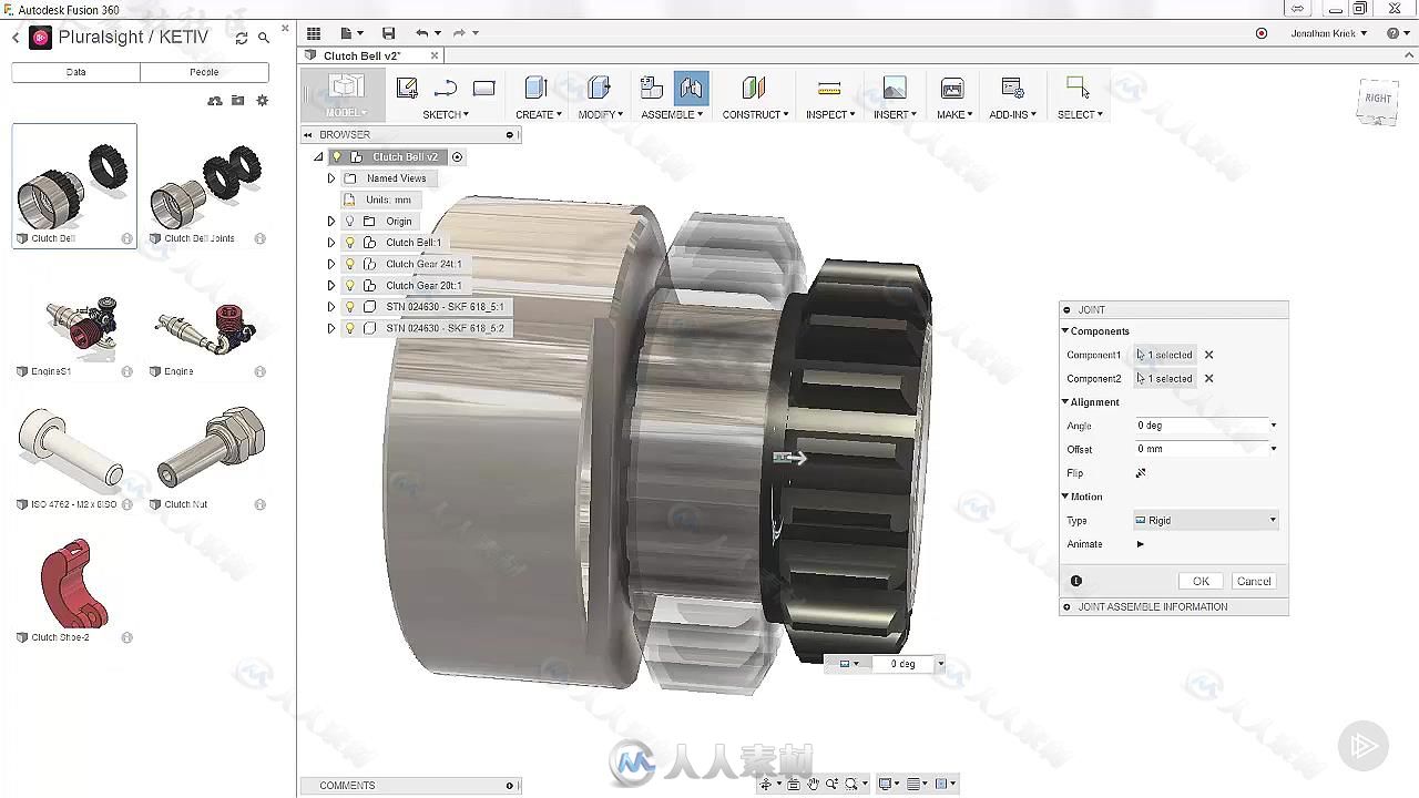 Fusion360组建装配基础训练视频教程